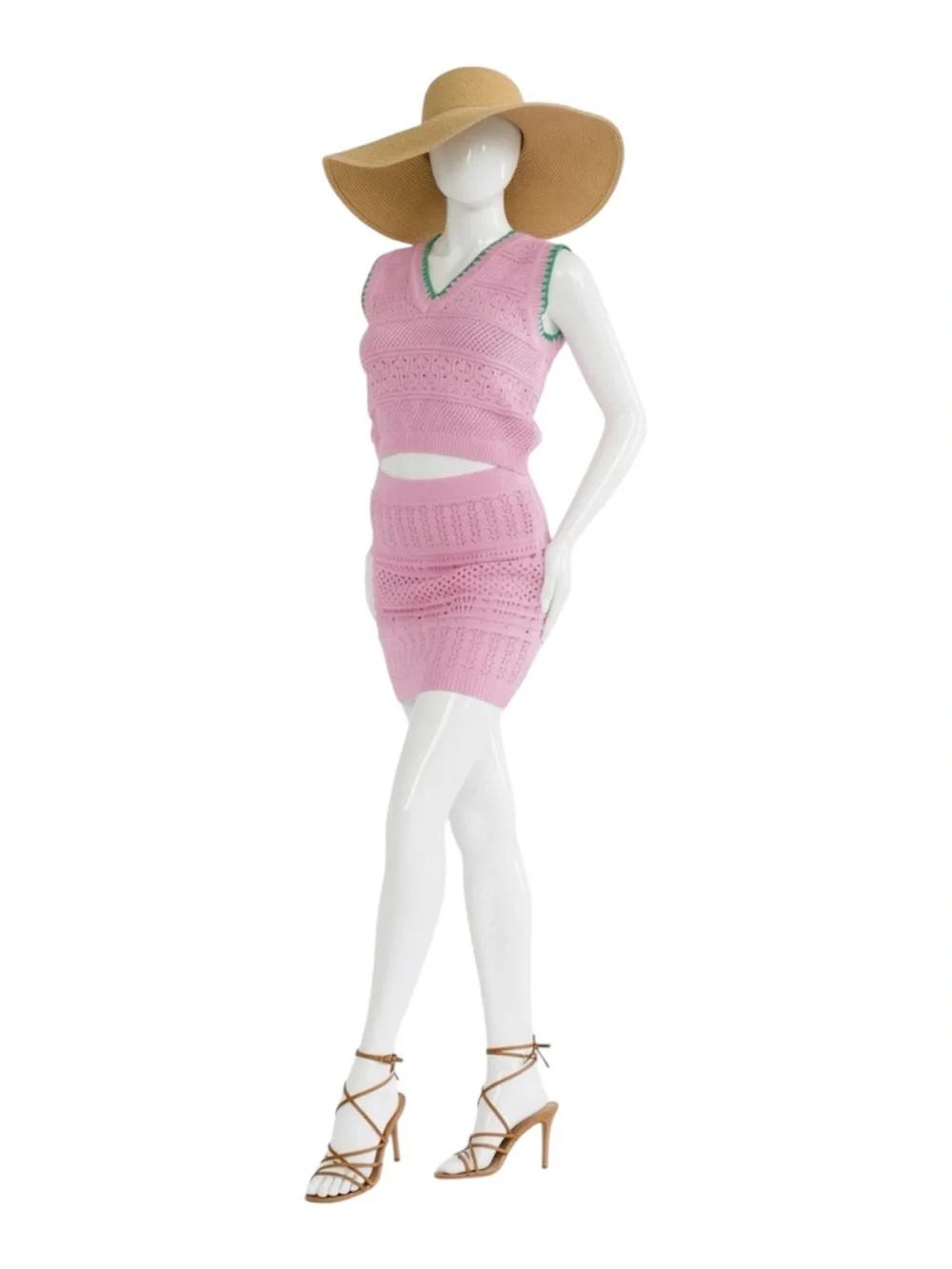 STRUT & BOLT two piece crochet skirt set size S M L